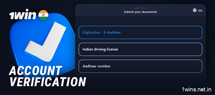 The 1Win account verification process for residents of India